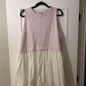 Purple Striped Babydoll Dress